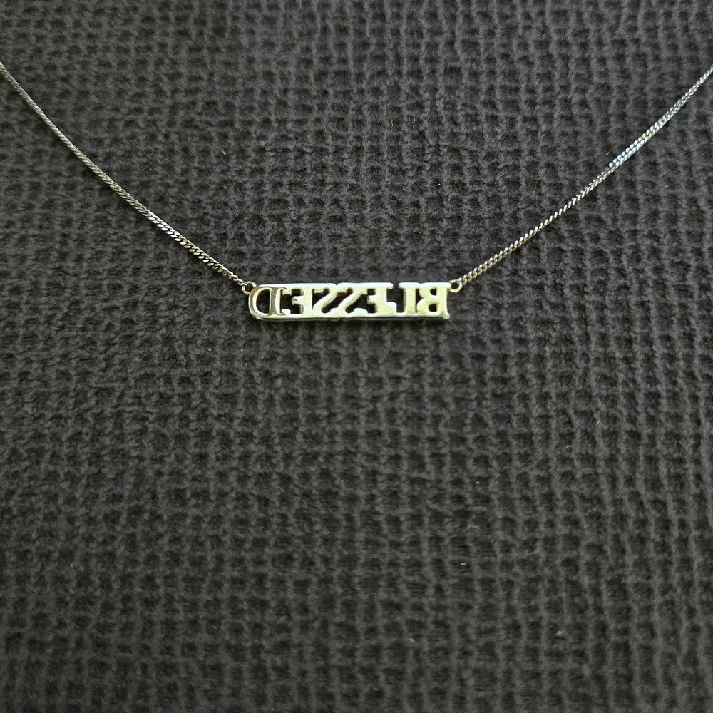 Mia Sarine Gold💛 Stationary "BLESSED"😇 Necklace - NIB - Picture 8 of 11